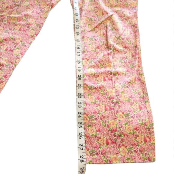 RALPH lauren Spring Pink And Yellow floral straight leg pants Size 10 - Picture 3 of 7